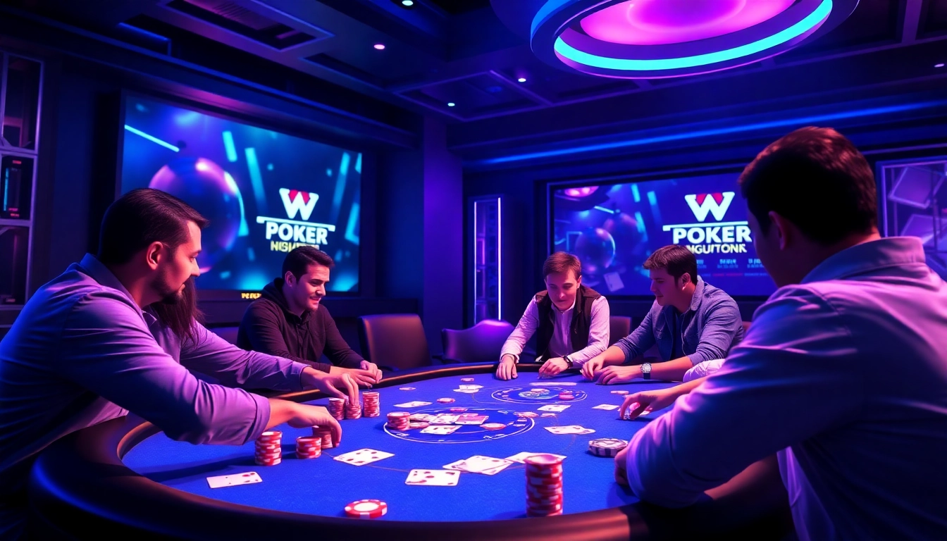 Pokerbros Diamond Union featured in an engaging online poker lobby with players and chips, emphasizing strategic gameplay.