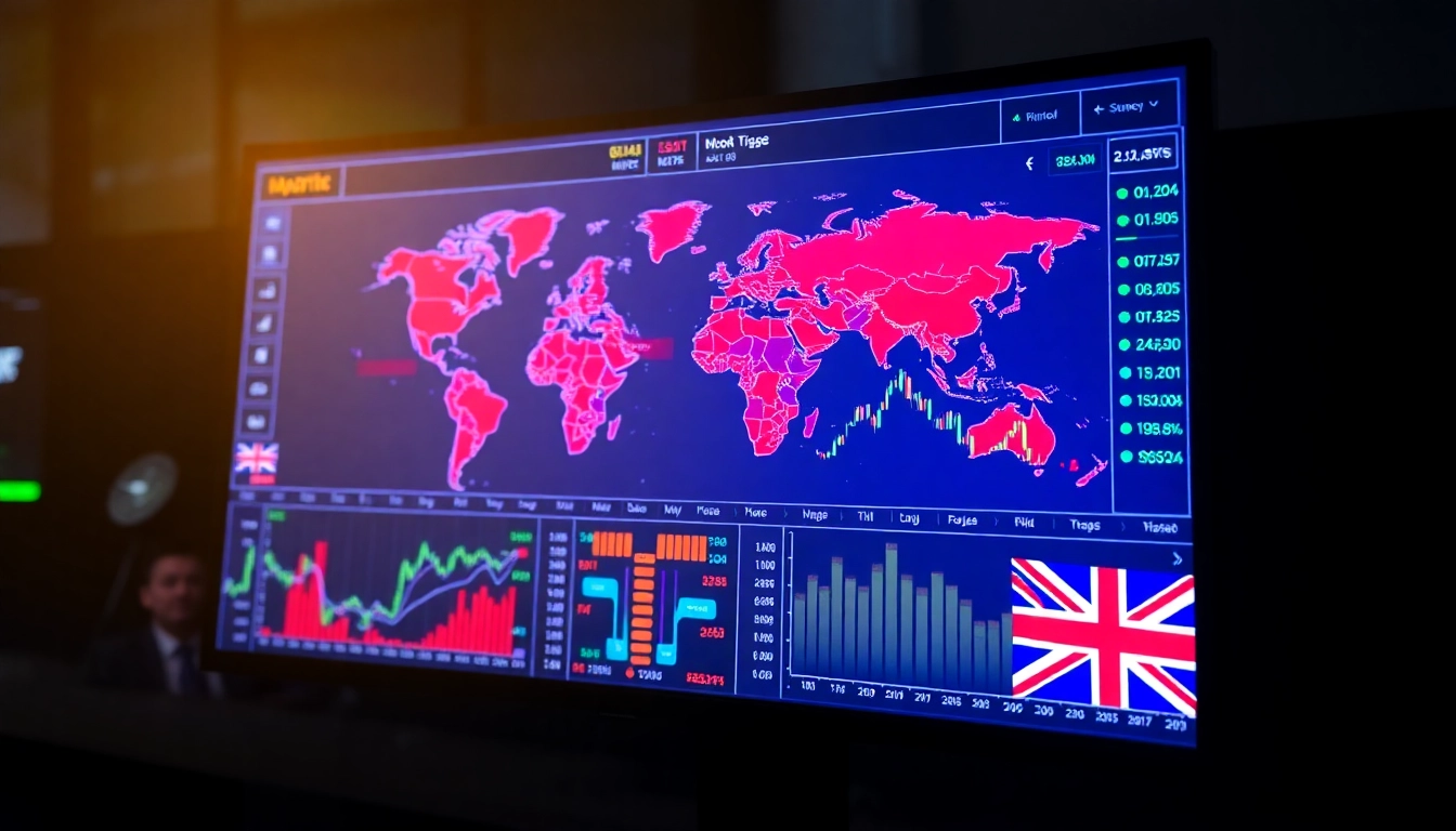 Financial News Updates UK visually represented with stock charts and UK flag, emphasizing