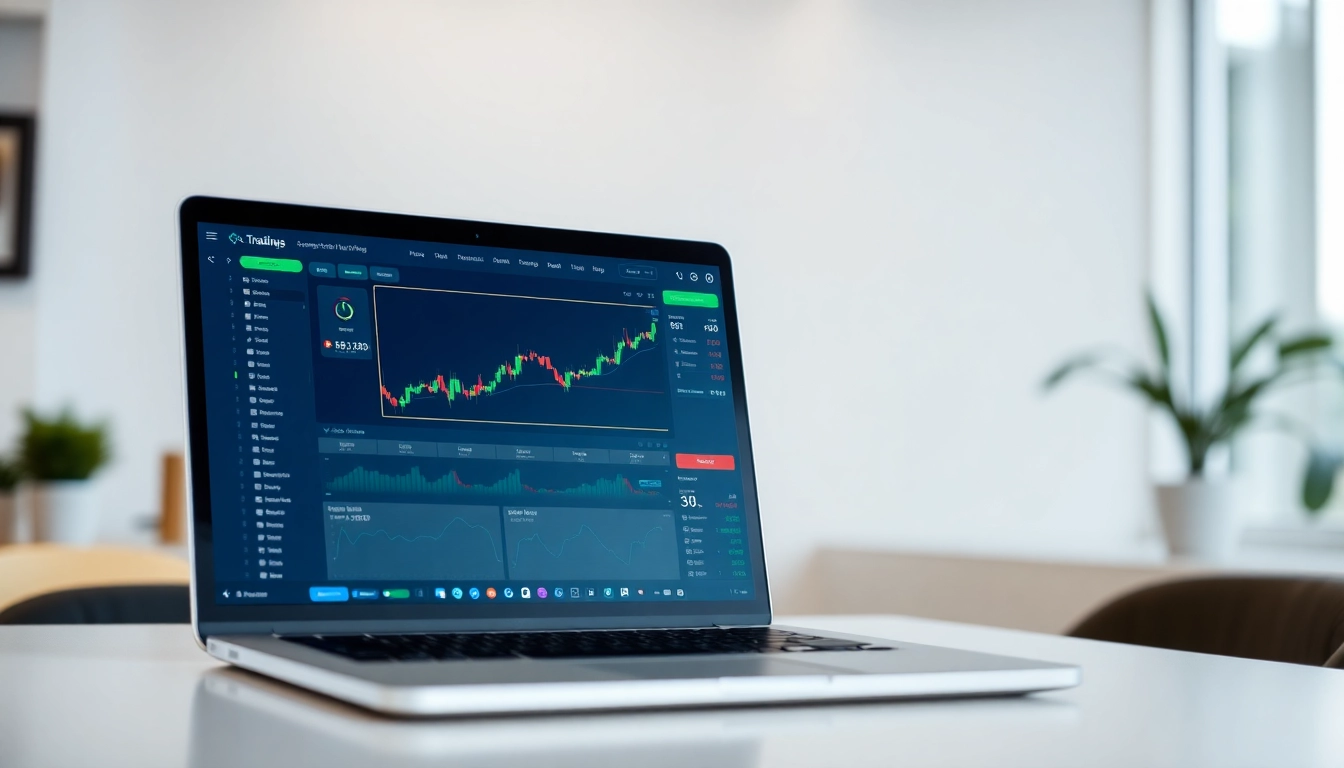 Best Trading Platform for Beginners User-friendly trading interface on laptop in a professional