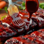 Rich and smoky barbeque sauce being applied to grilled meats for delicious flavor enhancement
