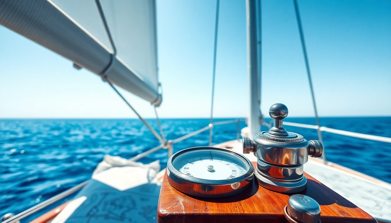 Boots Versegelung navigation tools being used on a boat during daytime sea voyage